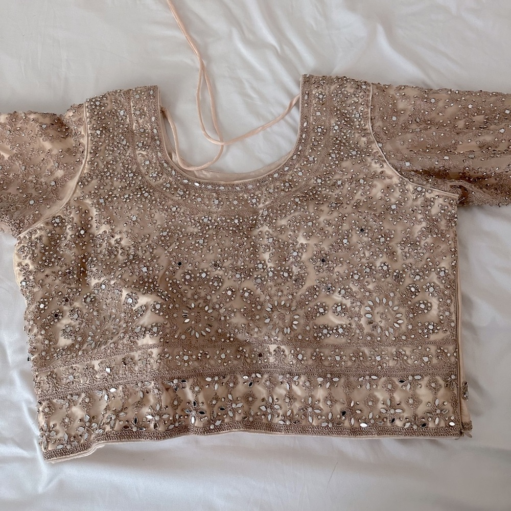 Beige/Cream/Gold lehenga